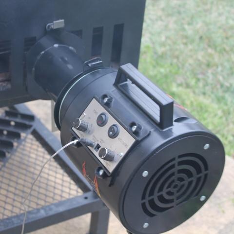 Perfect Draft - PD01 - BBQ Blower - Attached to Firebox Side View thumbnail