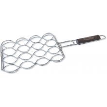 Man-Law 8 X 19 Inch Corn BBQ Basket With Rounded Wood Handle image
