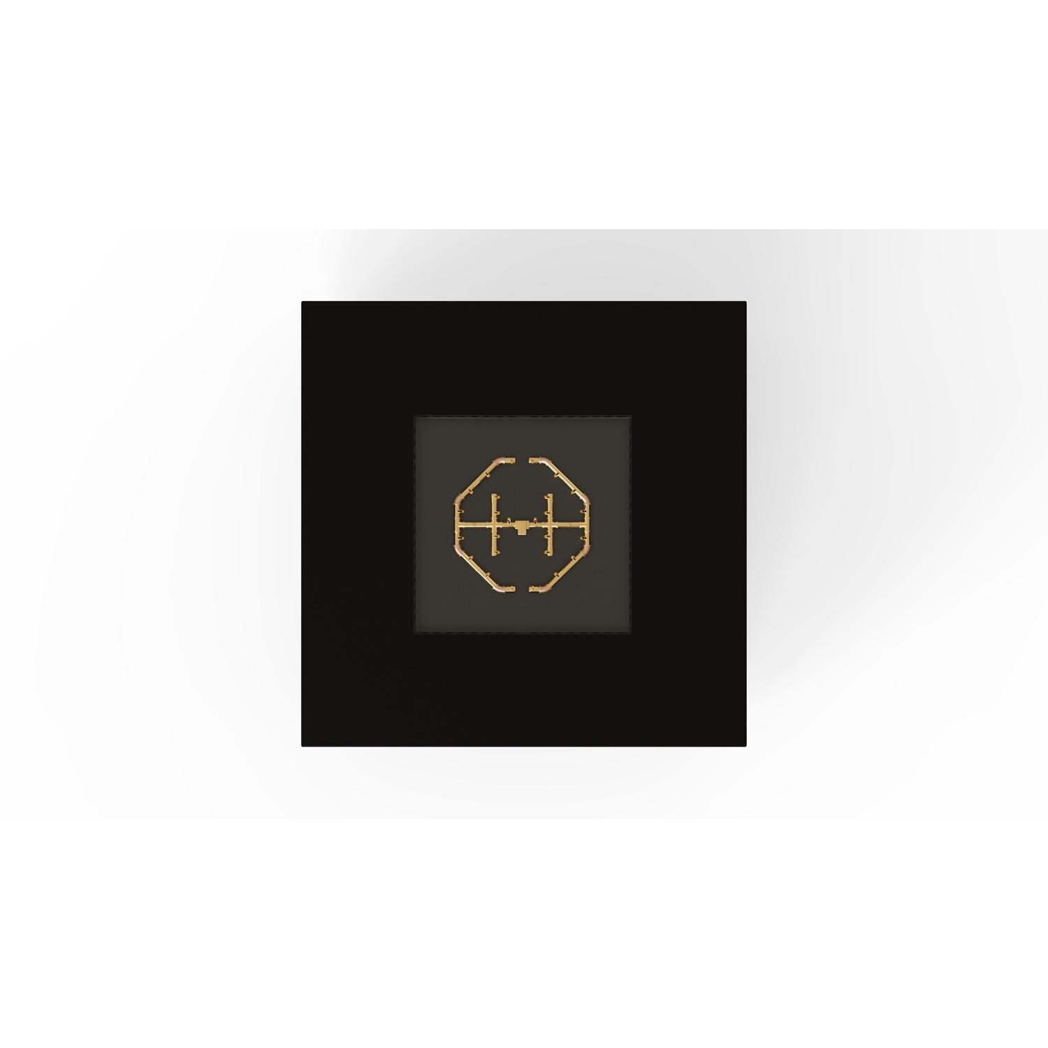 AON 56 Inch Square Powder Coated Steel Propane Fire Pit Table in Black By Warming Trends - Top View - White Background thumbnail