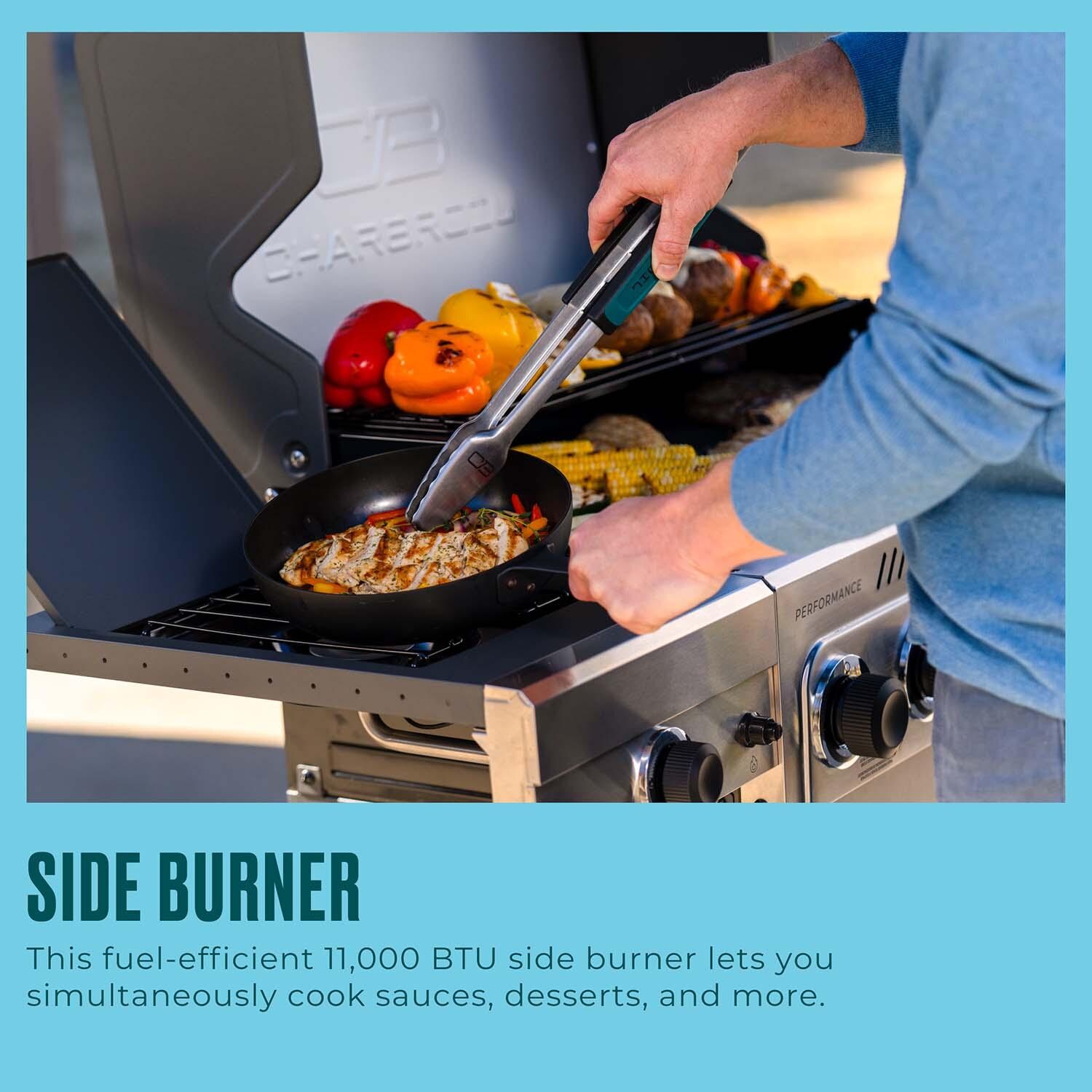 Charbroil 463463225 5-Burner Propane Grill - Stainless - Side Burner - Detail thumbnail