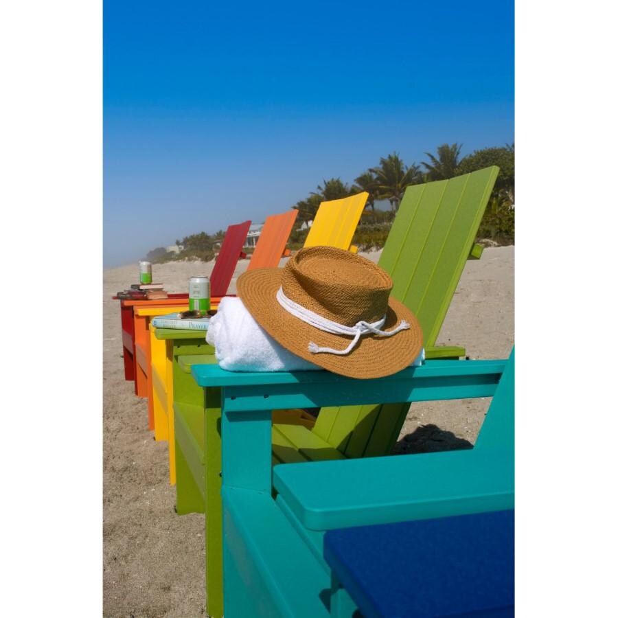 Berlin Gardens Mayhew Stationary Adirondack Chair - Scarlet Red - Lifestyle - Multiple Colors on Beach Close-Up thumbnail