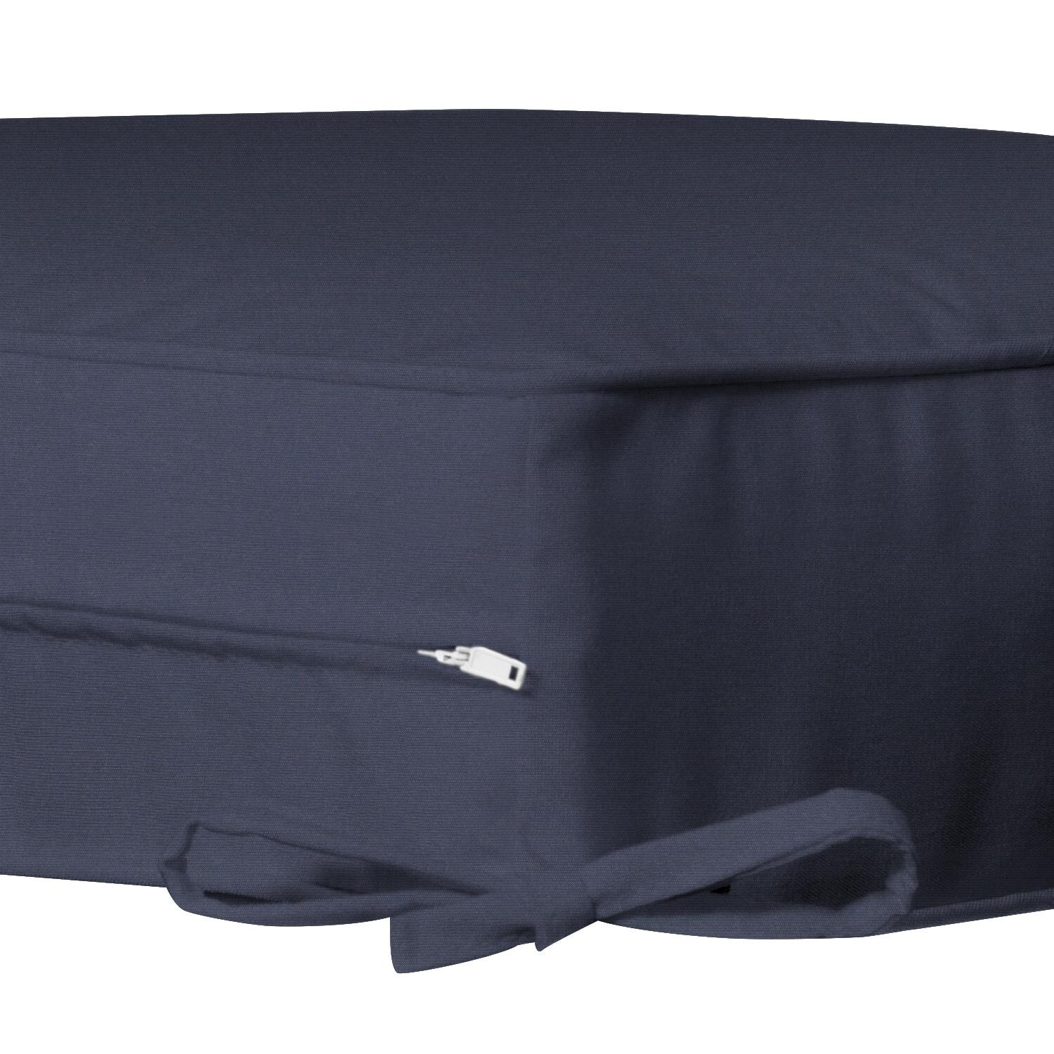 Sunbrella Spectrum Indigo Medium Outdoor Replacement Ottoman Cushion W/ Piping By UltimatePatio.com - Zipper and Tie Detail thumbnail