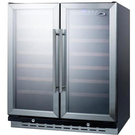 Summit 66 Bottle Commercial Dual Zone Wine Cellar / Cooler - Stainless Steel / Black Cabinet - SWC3066 thumbnail
