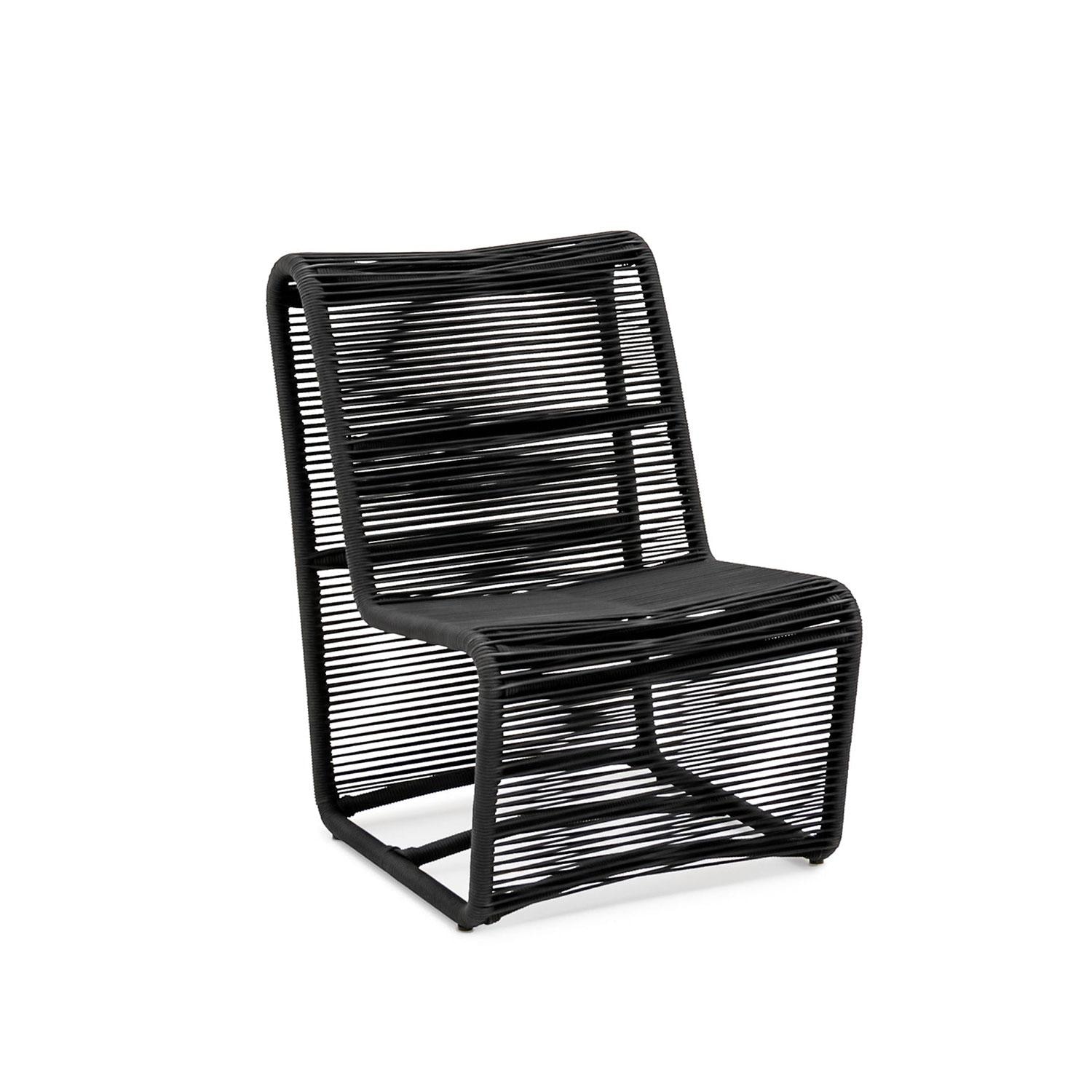 Pelican View Sling Armless Club Chair in Black by Lakeview Outdoor Designs - White Background thumbnail