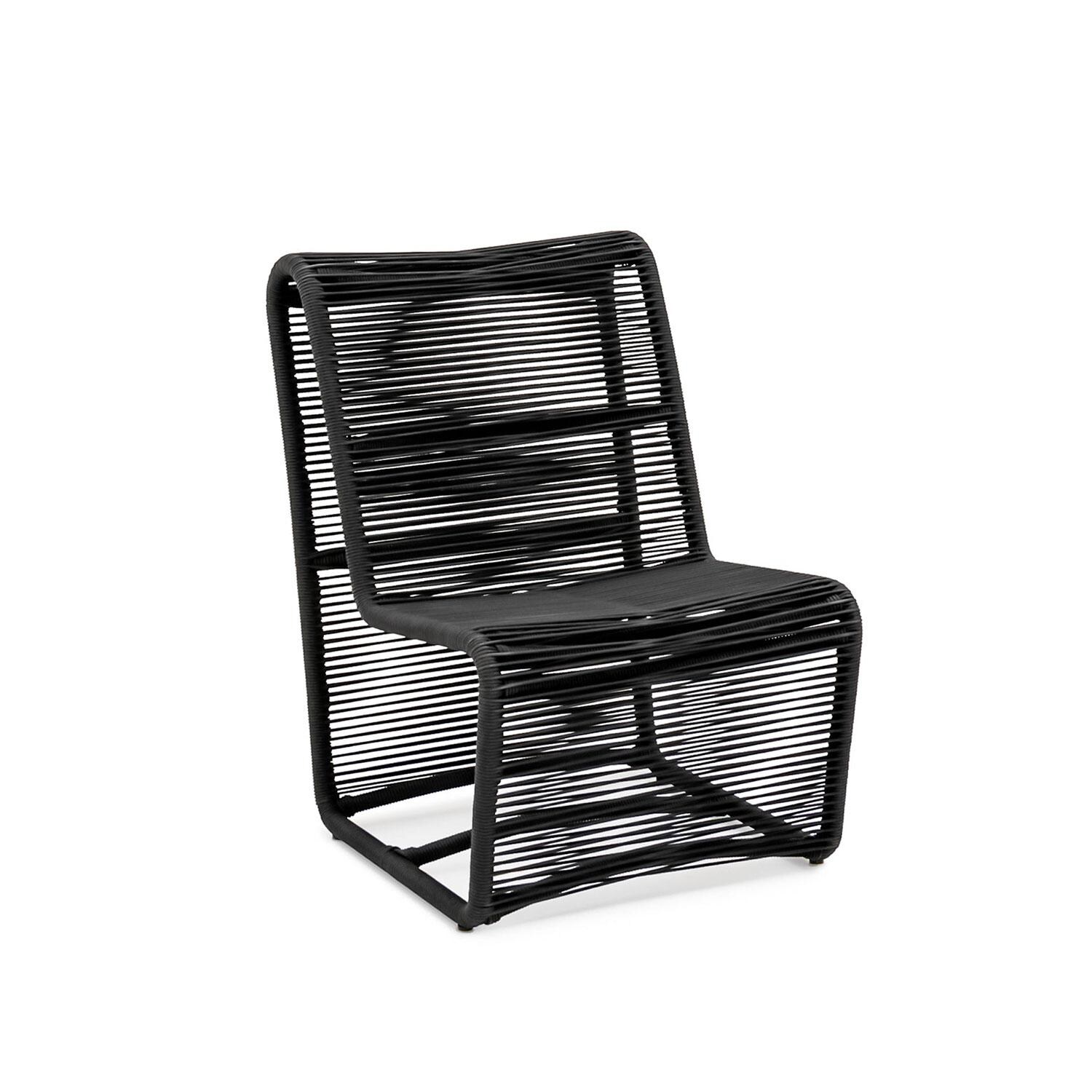 Pelican View Sling Armless Club Chair in Black by Lakeview Outdoor Designs - White Background thumbnail
