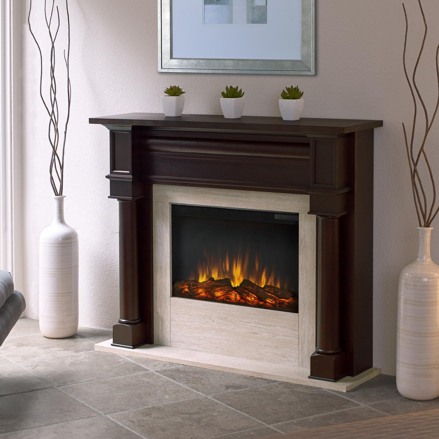 Real Flame Berkeley 47 Inch Electric Fireplace With Mantel Dark Walnut 7810e Dw Real Flame Berkeley 47 Inch Electric Fireplace With Mantel Dark Walnut 7810e Dw