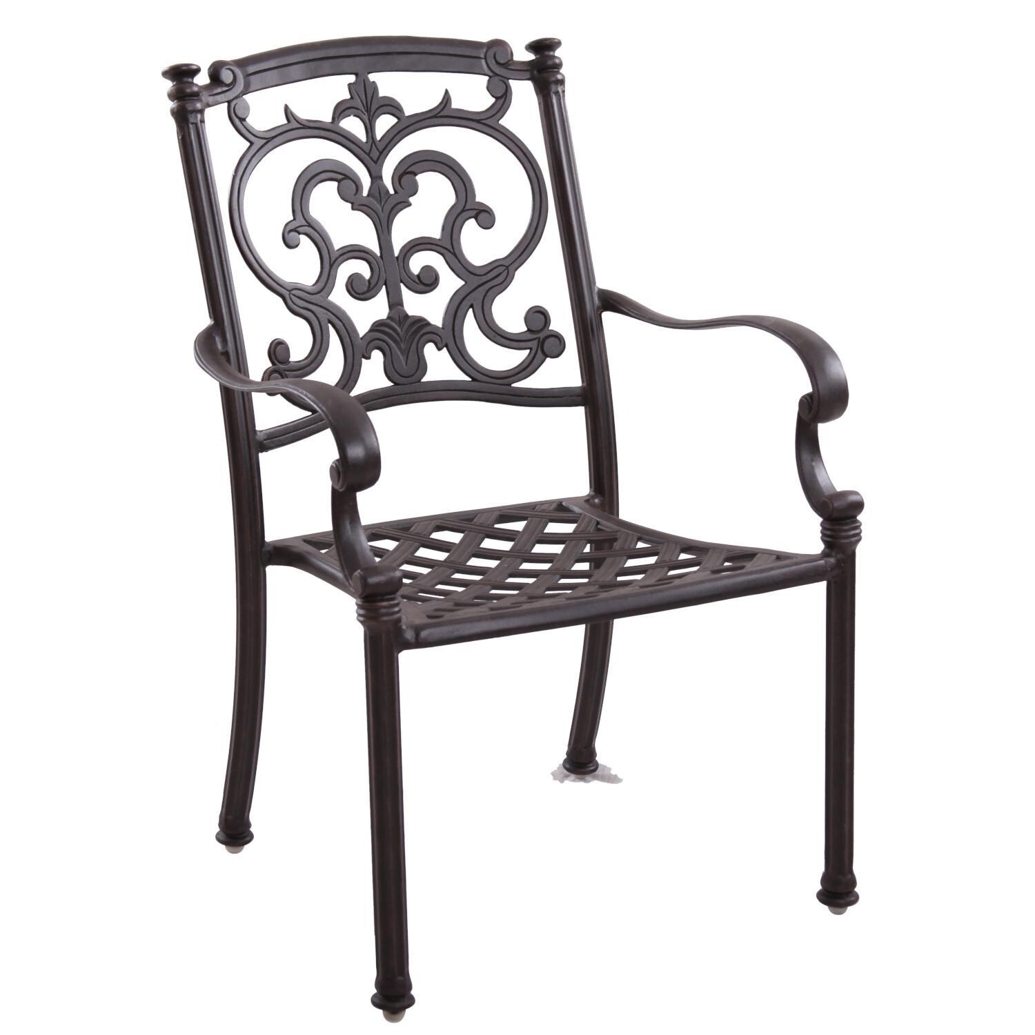 Darlee 201010-9PC-60XLD Santa Barbara 9 Piece Cast Aluminum Patio Dining Arm Chair Set W/ 92 X 42 Inch Rectangular Table & Sesame Cushions - Dining Arm Chair Frame thumbnail