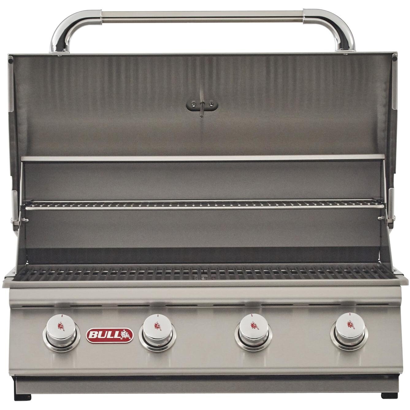 Bull 26038 Outlaw 4-Burner Built-In Gas Grill - Hood Open thumbnail