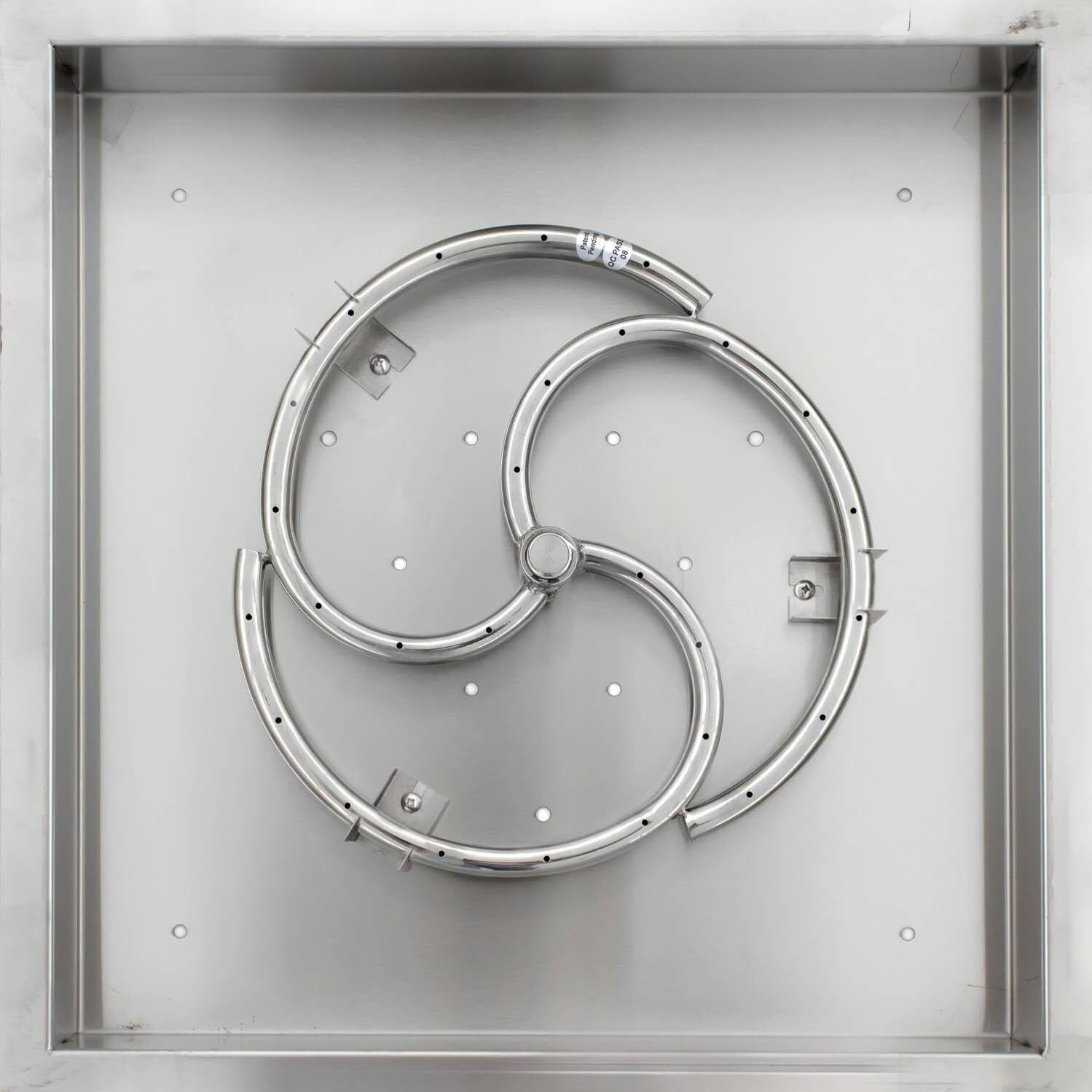 Alpine Flame FN-30FPB-SS  36DI-SQP 36-Inch Drop-In Square Stainless Fire Pit Burner Pan with Firenado 30-Inch Natural Gas Spiral Ring Burner - Top View thumbnail