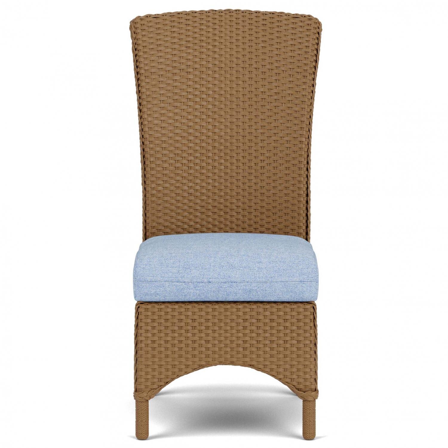 Lloyd Flanders Mandalay Armless Dining Chair in Bark Finish with Remy Cloud Fabric thumbnail