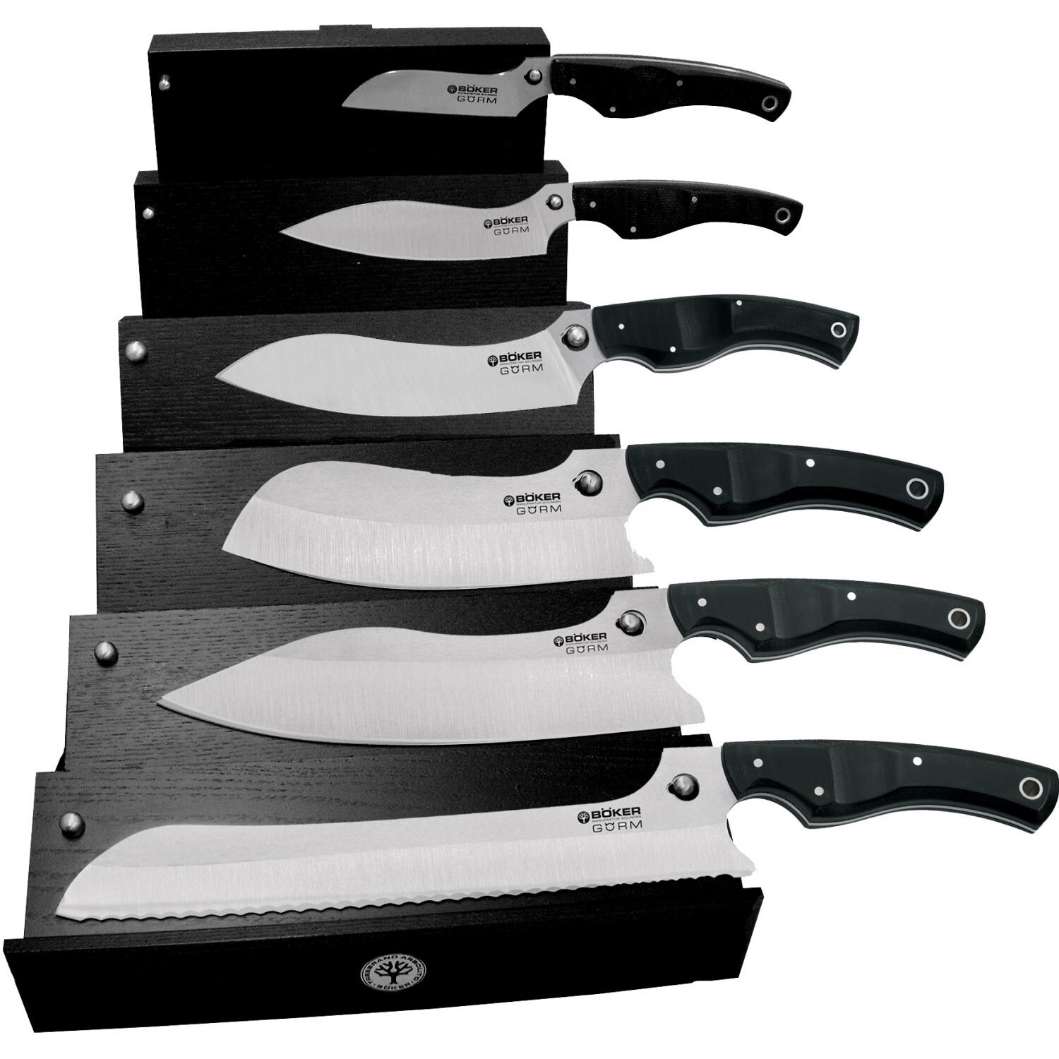 Boker Gorm 7-Piece Knife Block Set - Black