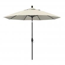 California Umbrella 9 Ft. Octagonal Aluminum Collar Tilt Patio Umbrella W/ Crank Lift & Aluminum Ribs - Stone Black Frame / Olefin Antique Beige Canopy