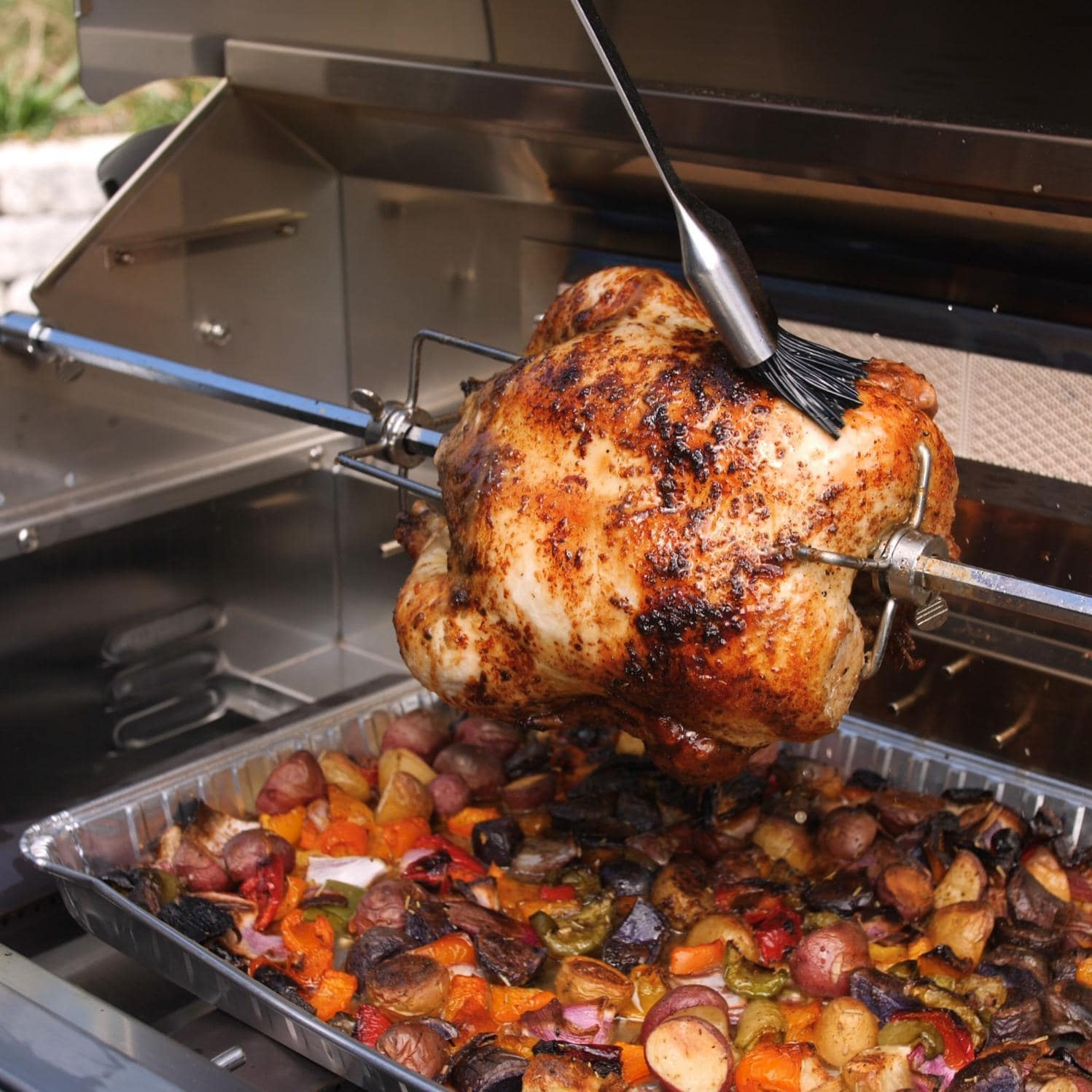 Blaze BLZ-5-ROTIS-SS  Rotisserie Kit For 40-Inch 5-Burner Gas Grills - In Use - Lifestyle thumbnail