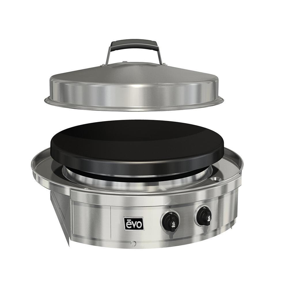 EVO 10-0095-NG-C Affinity 25G Built-In Flattop Propane Gas Grill w/ Non-Stick Ceramic Clad Coating - White Background thumbnail