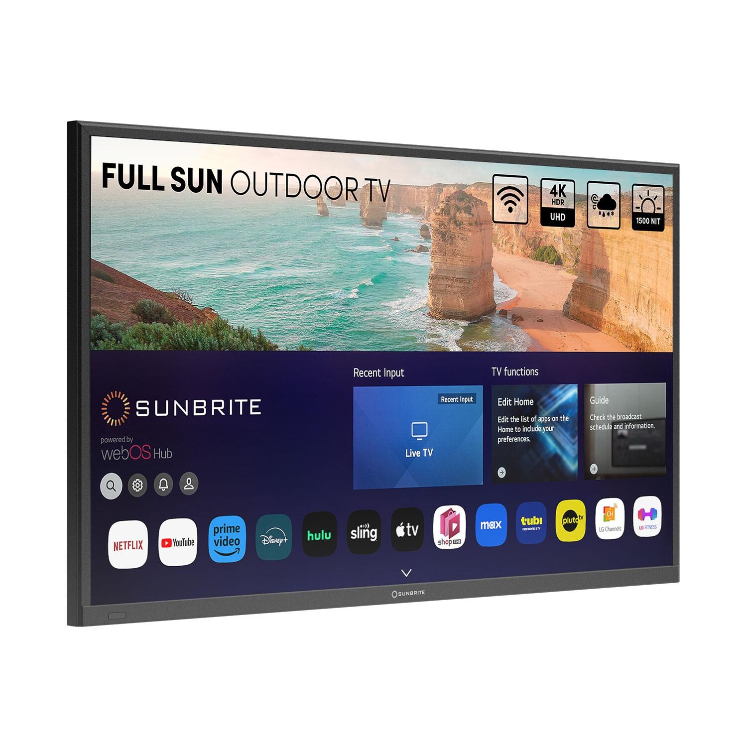 SunBriteTV SB-FS-49-BL Solis Series 49-in Full Sun 4K UHD HDR Outdoor TV - Right View - White Background thumbnail