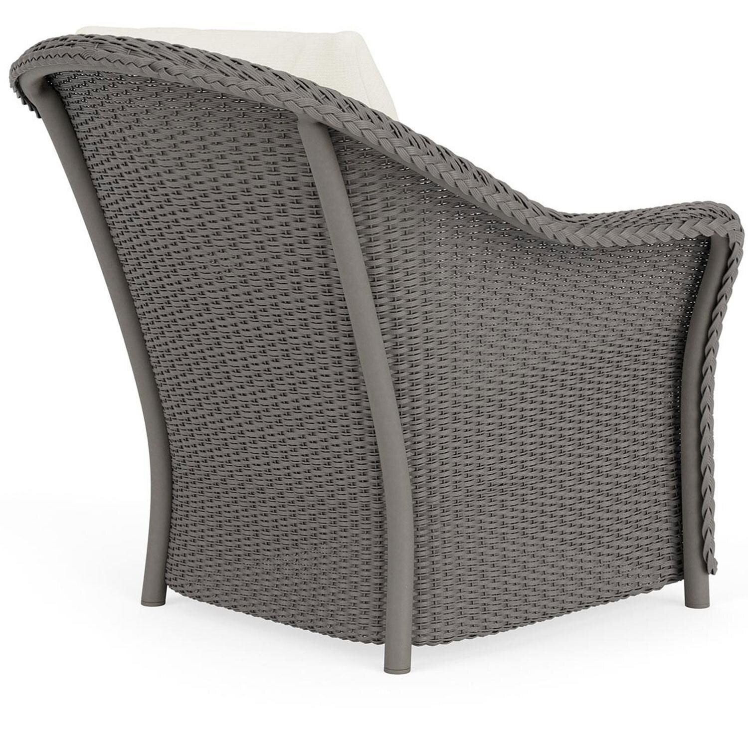 Lloyd Flanders Weekend Retreat Lounge Chair in Pewter Finish W/ Sailcloth Salt Fabric - Back Right thumbnail
