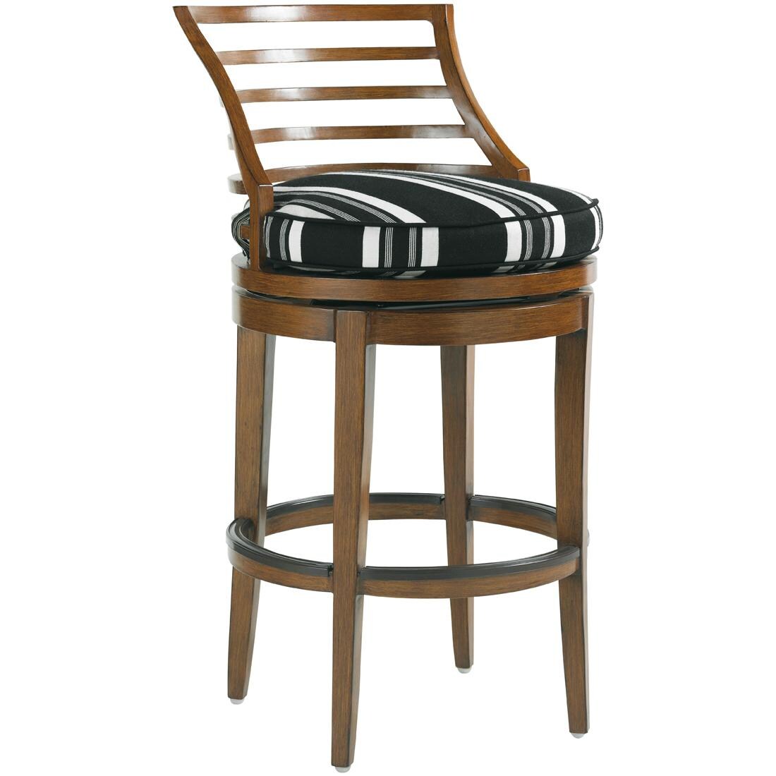 Ocean Club Pacifica Cast Aluminum Patio Swivel Bar Stool W/ Sunbrella Fabric By Tommy Bahama