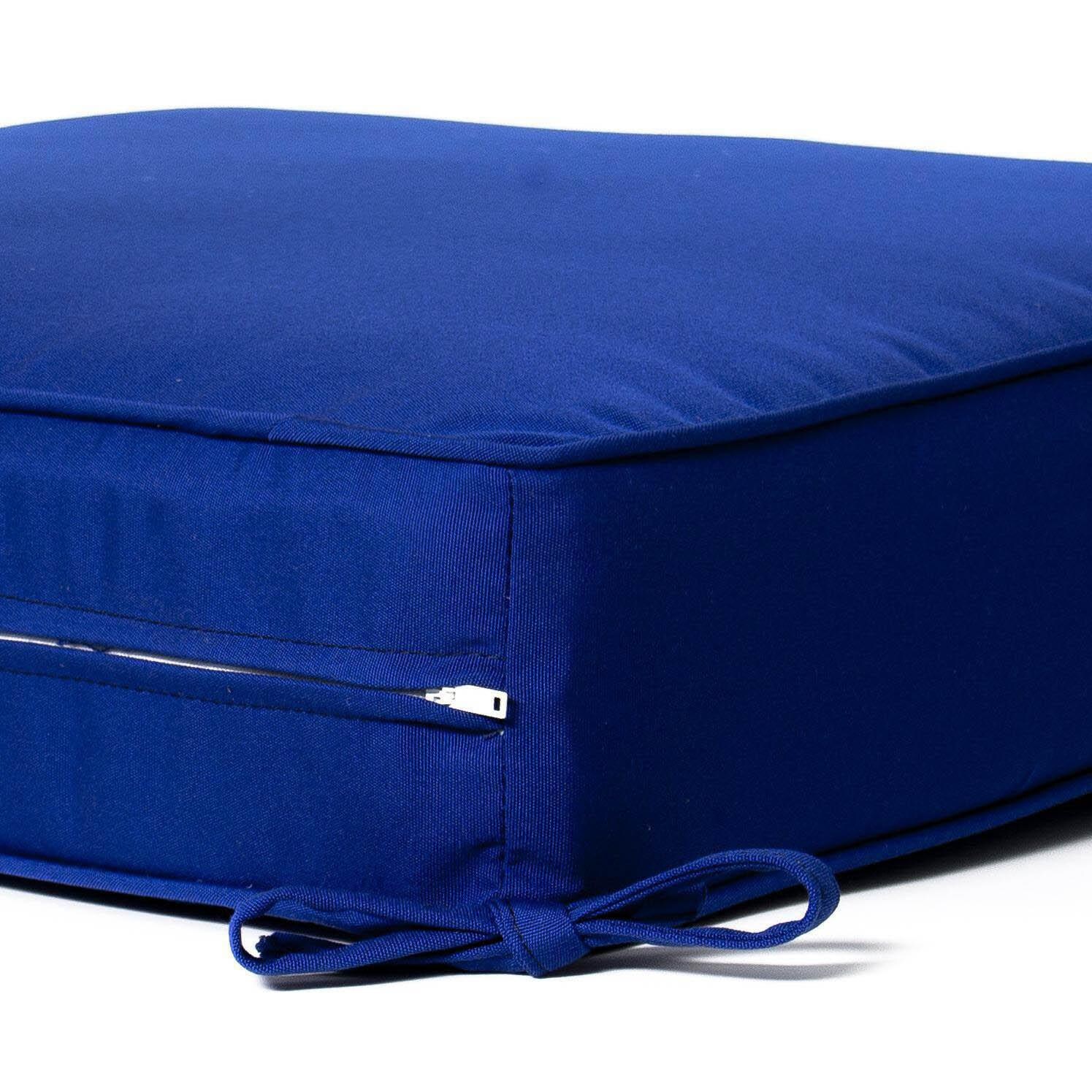 Large Replacement Ottoman Cushion With Piping - Zipper and Tie Detail thumbnail