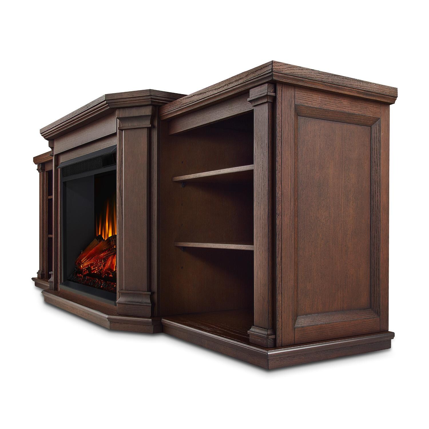 Real Flame - 7930E-CO - Valmont 75-Inch Electric Fireplace Entertainment Center - Chestnut Oak - Side View thumbnail