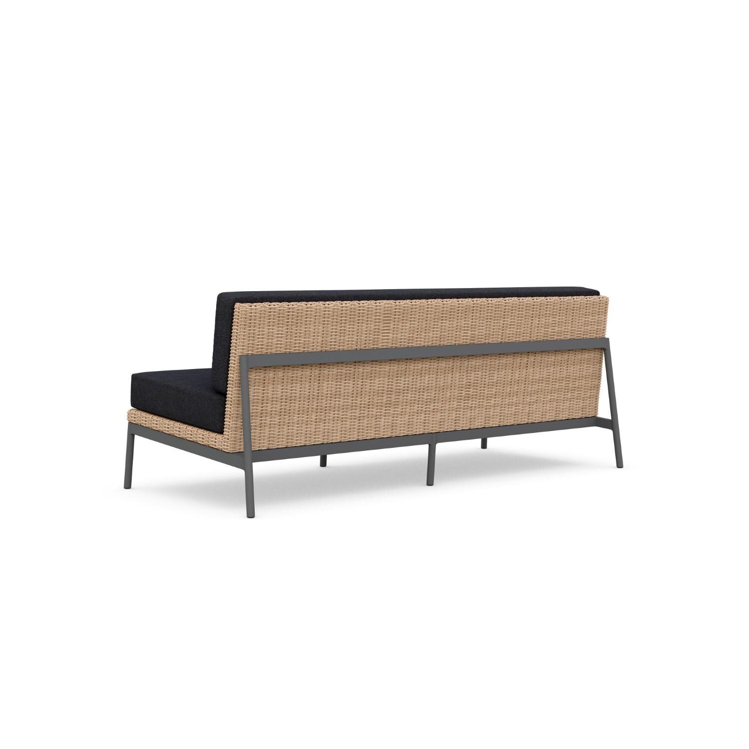 Azzurro Living TER-W03S3-CU Terra Wicker Sofa in Natural/Midnight - Back - White Background thumbnail