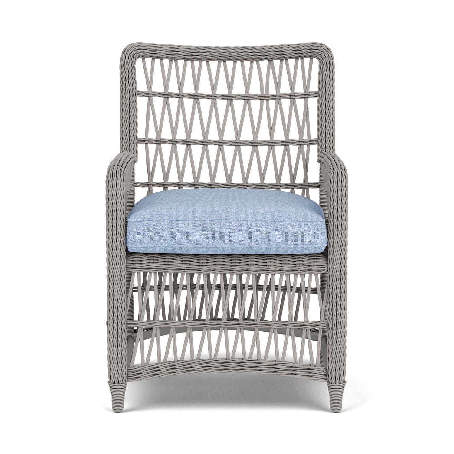 Mackinac Wicker Dining Arm Chair in Putty/Demo Skyway By Lloyd Flanders