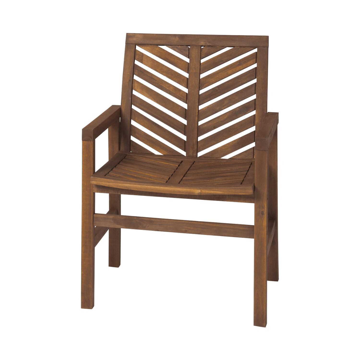 Ultimate Patio Wishlake 4 Piece Acacia Patio Dining Set W/ 60 X 32 Inch Rectangular Table - Dark Brown - Dining Arm Chair thumbnail