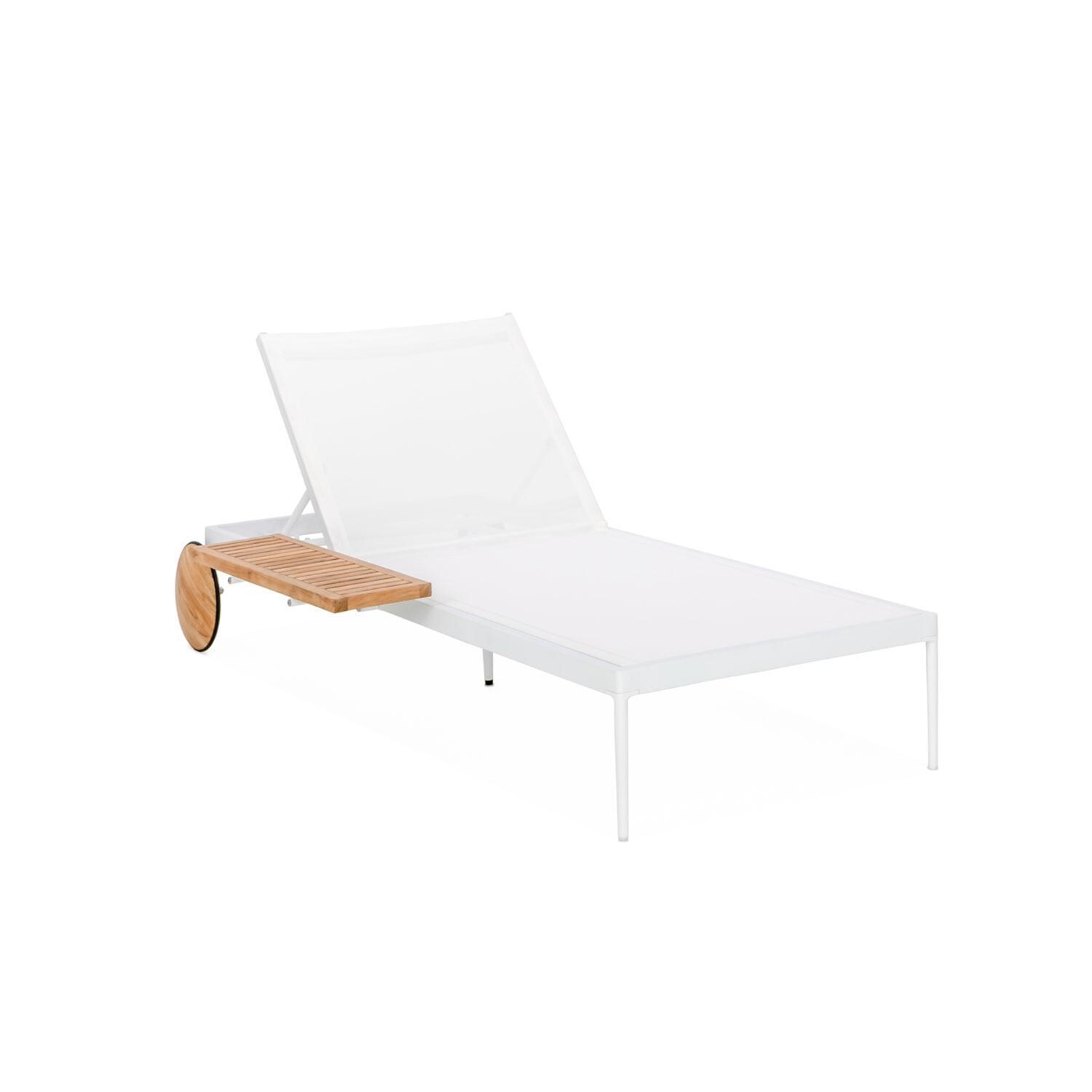 Teak + Table St Barts Aluminum Chaise Lounge in White - White Background thumbnail