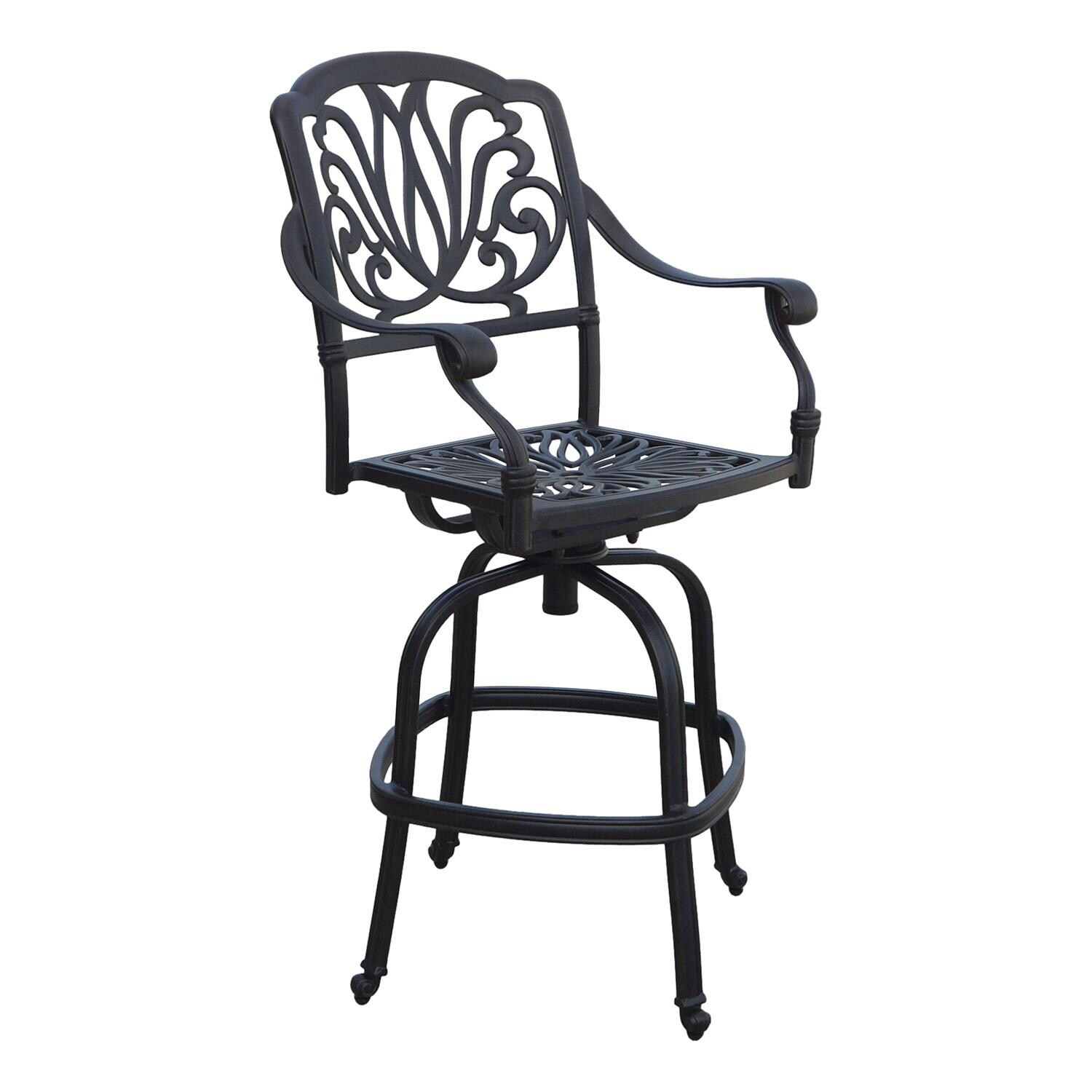 Elisabeth 5 Pc Cast Aluminum Bar Set in Antique Bronze by Darlee - Bar Stool Frame - Detail thumbnail