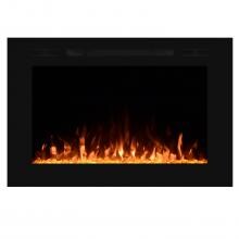 Touchstone Home Products Forte 40-Inch Wall Mount/Flush Mount Electric Fireplace With Black Glass Surround - 80006
