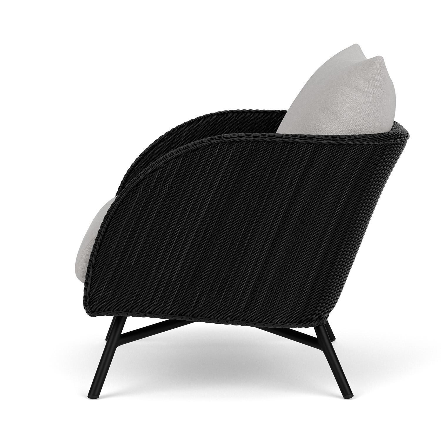 Lloyd Flanders Essence Lounge Chair W/Tundra Dove Fabric - Ebony Finish - Side thumbnail
