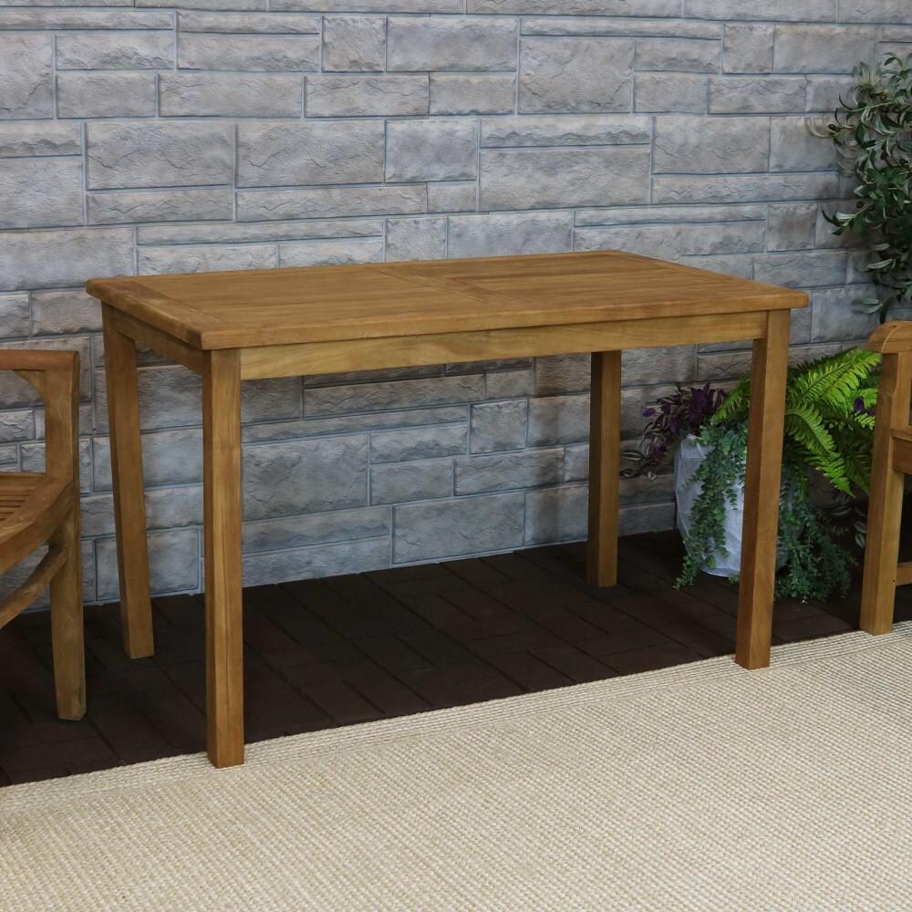 Ultimate Patio Teak Rectangle Outdoor Dining Table Stain Finish 47