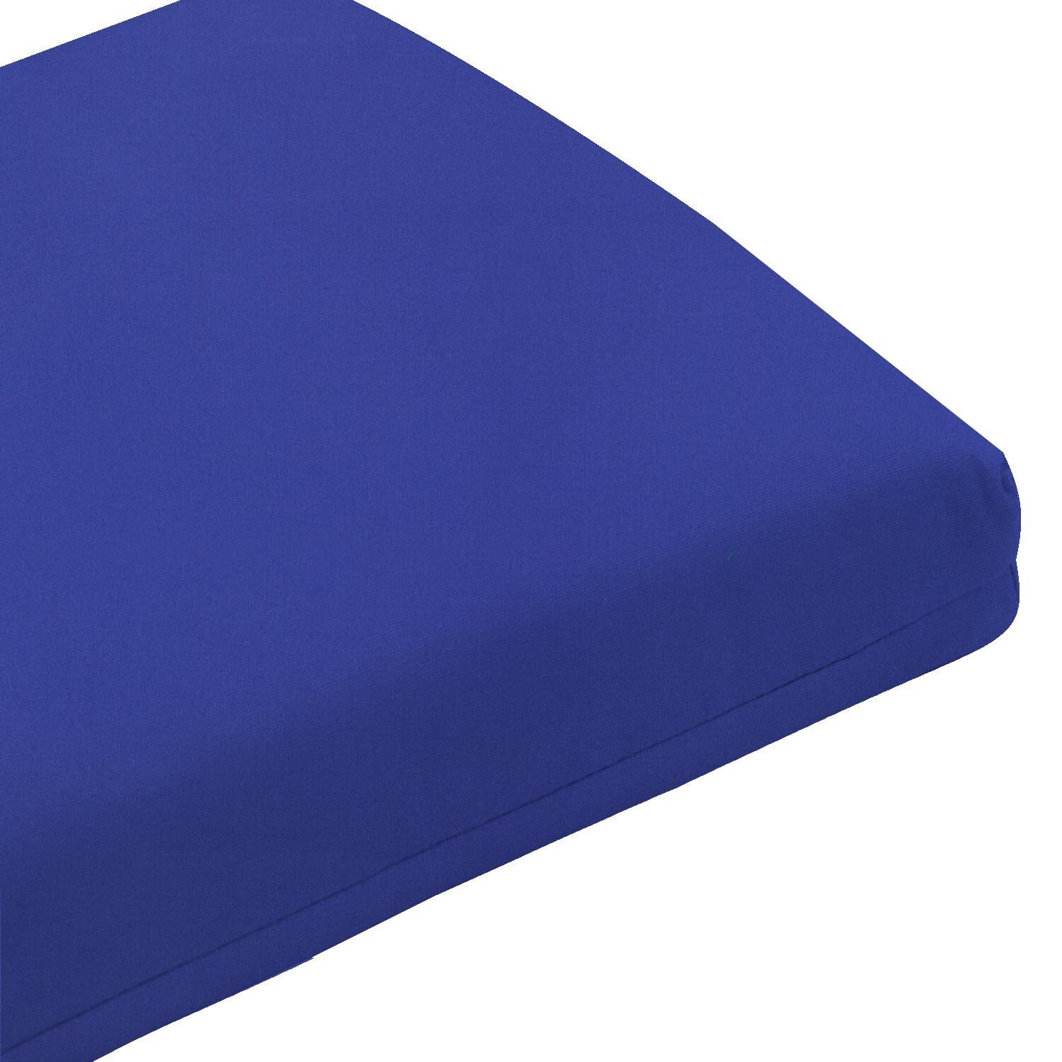 Sunbrella Canvas True Blue Medium Outdoor Replacement Bench Cushion W/ Knife Edge By UltimatePatio.com - Corner Detail thumbnail