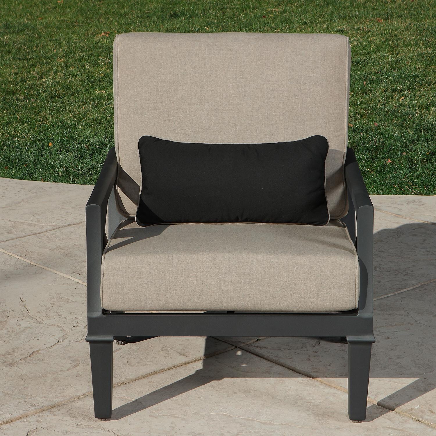 Lakeview Outdoor Designs Lake Charles 6 Piece Aluminum Patio Conversation Set - Patio Club Chair Front thumbnail