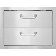 BBQGuys.com Kingston Series 20-Inch Stainless Steel Double Access Drawer