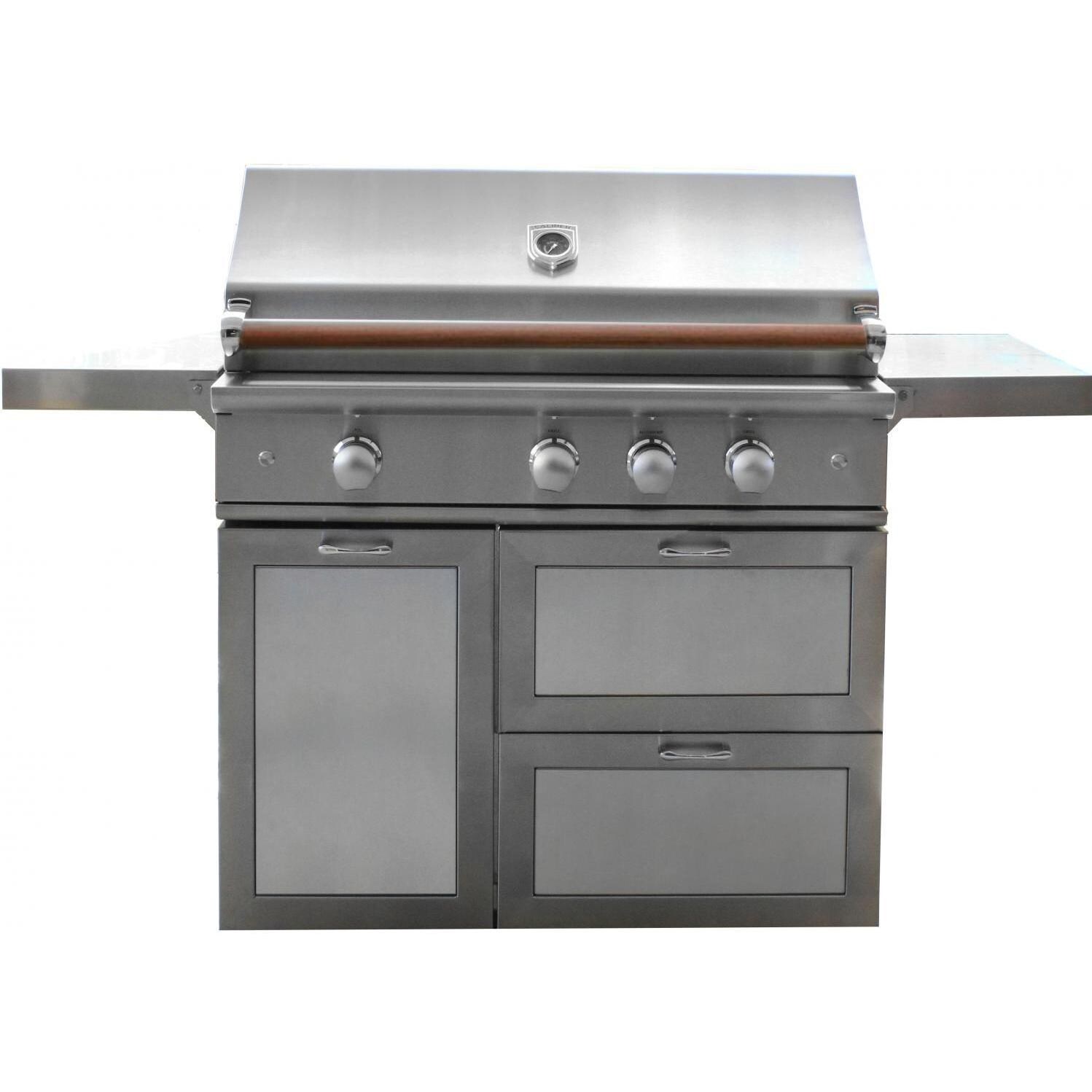 Caliber CrossFlame Pro 42-Inch Propane Gas Grill On Cart With Sear Burner And Rotisserie - Wood Handle thumbnail