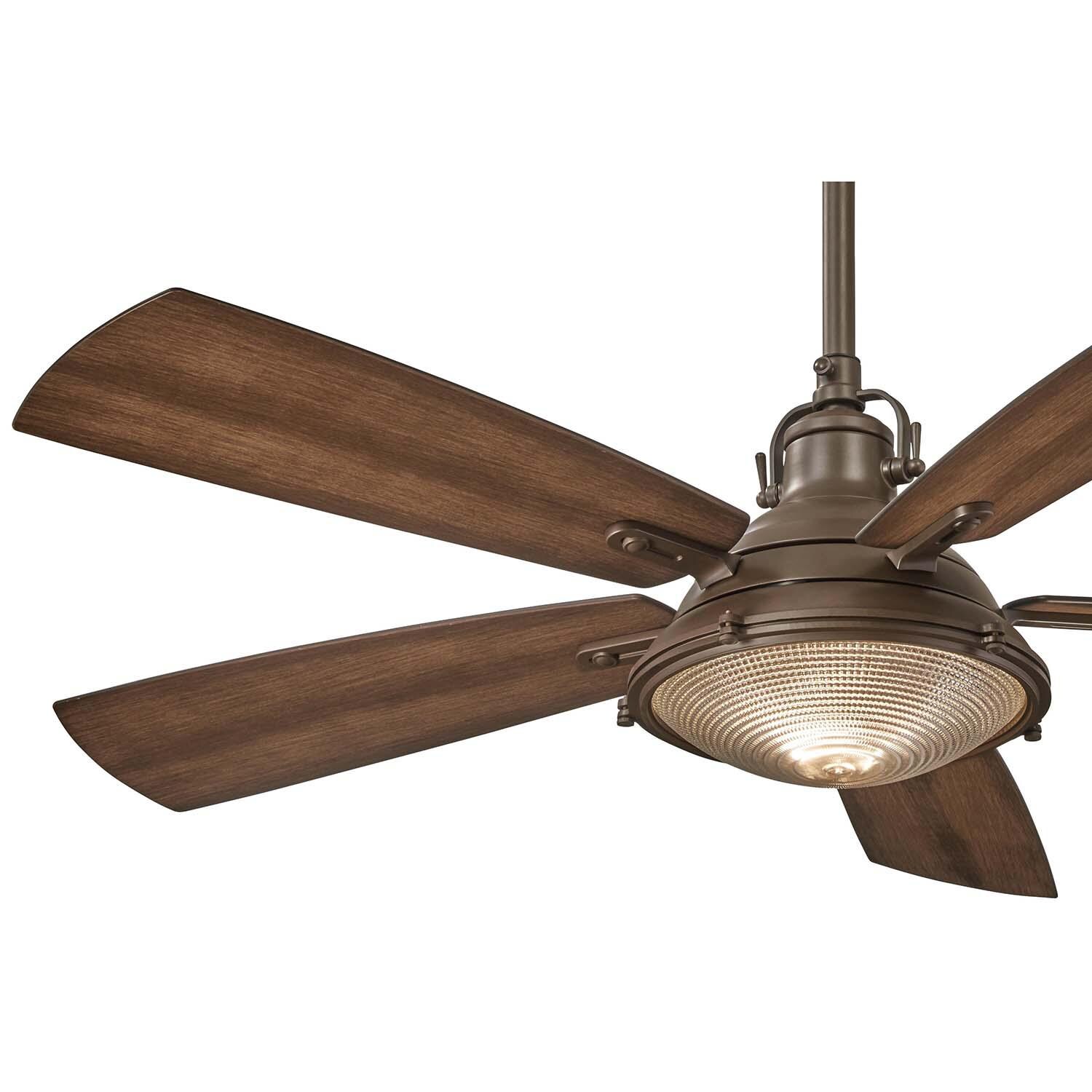 Minka-Aire F681L-ORB Groton 56-Inch 5-Blade LED Ceiling Fan in Oil Rubbed Bronze Finish w/ Dark Pine Blades & Clear Fresnel Lens - Blades thumbnail