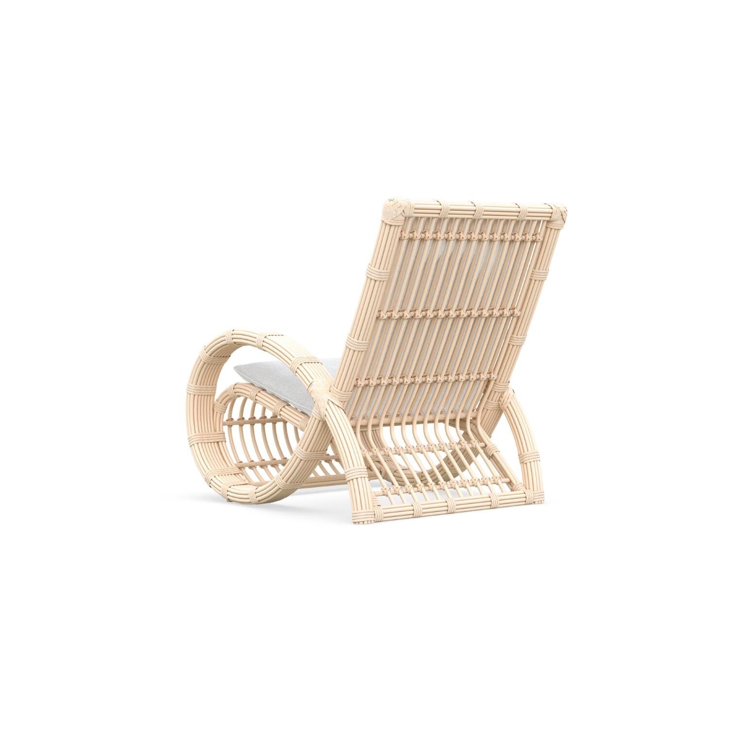 Azzurro Living PAL-W05S1-CU Paloma Wicker Club Chair in Almond/Cloud - Back - White Background thumbnail