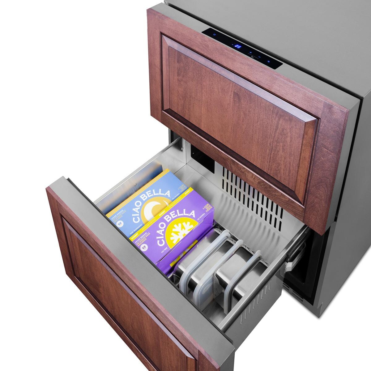 Summit ADFD243CSS 24-Inch 3.7 Cu. Ft. 2-Drawer All-Freezer - Custom Panel - Bottom Drawer Full thumbnail