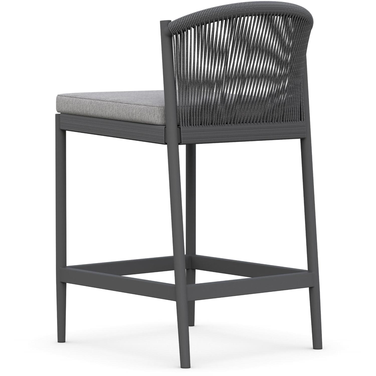 Azzurro Living Catalina Woven Rope Counter Stool in Ash/Fog - Back - White Background thumbnail