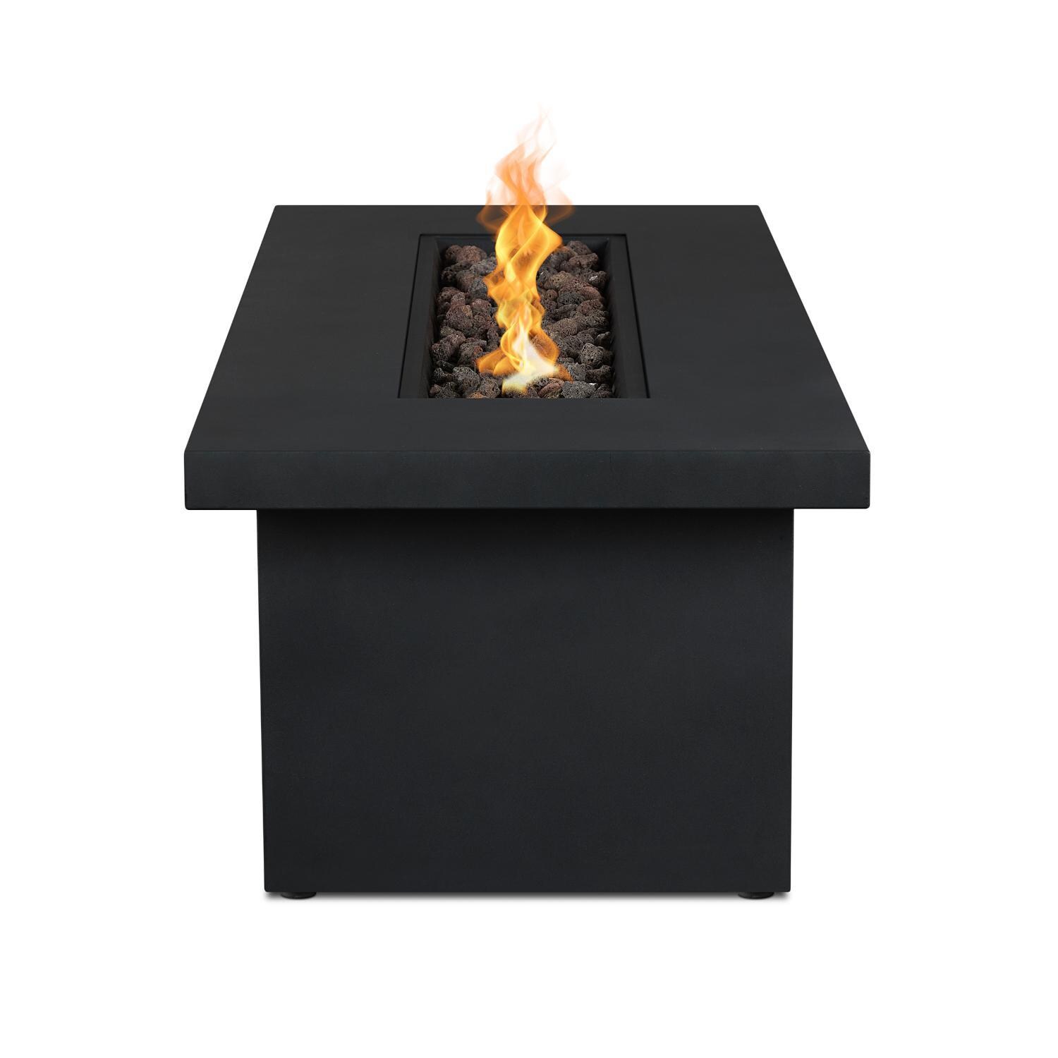 Lakeview Outdoor Designs SC-C1460NG-SS Mysticwood 48-Inch Rectangle Natural Gas Fire Table - Side View thumbnail