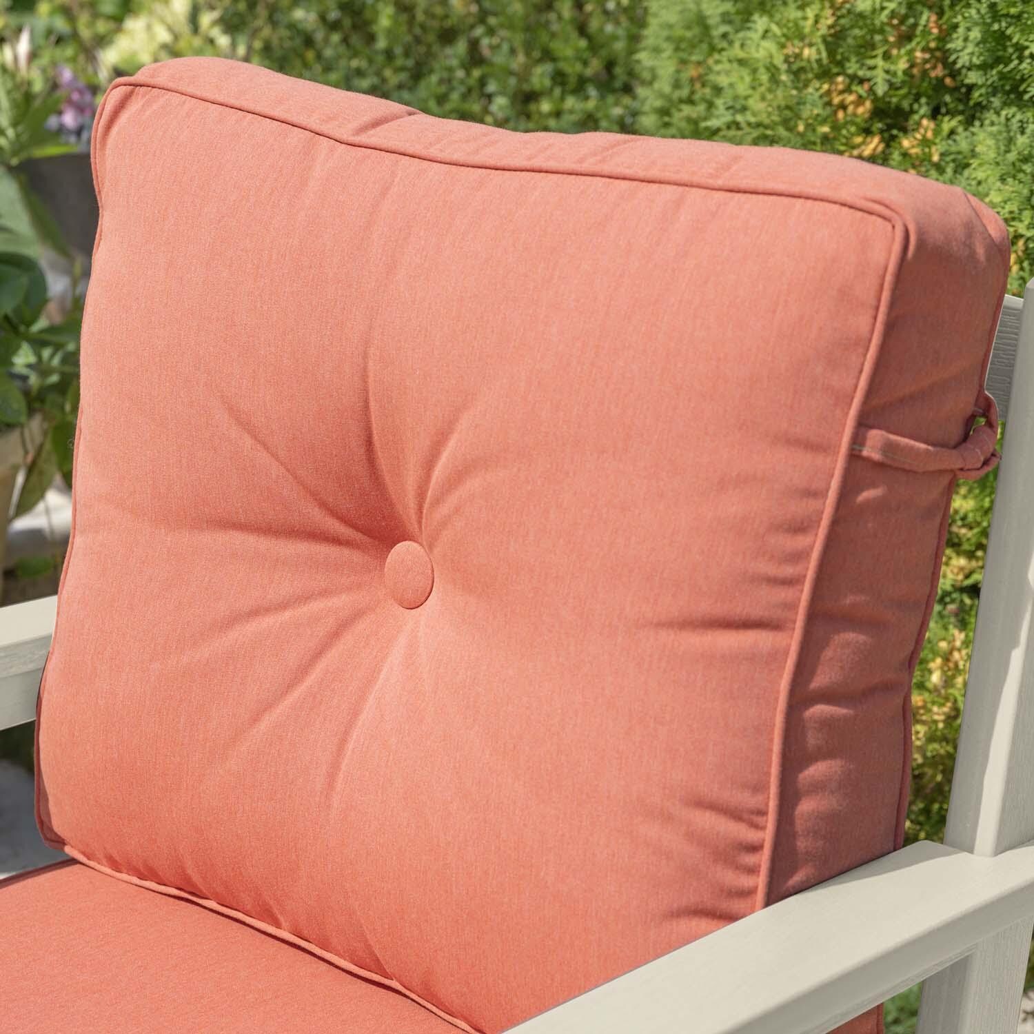 Blushing Bay 3 Pc Recycled Plastic Seating Set in Canvas Persimmon/Whitewash by Lakeview Outdoor Designs - Cushion - Detail thumbnail