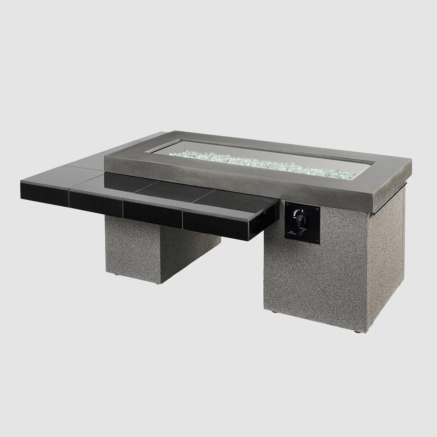 Emfield 48 Inch Rectangular Aluminum Natural Gas Fire Pit Table in Black By Lakeview Outdoor Designs - No Flame thumbnail