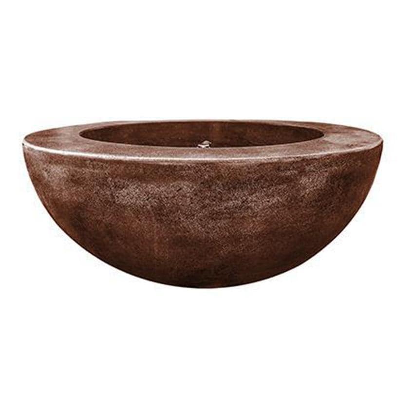 Valley Bay 5 36 Inch Round Glass Fiber Reinforced Concrete Propane Fire Bowl in Cafe by Lakeview Outdoor Designs - White Background thumbnail