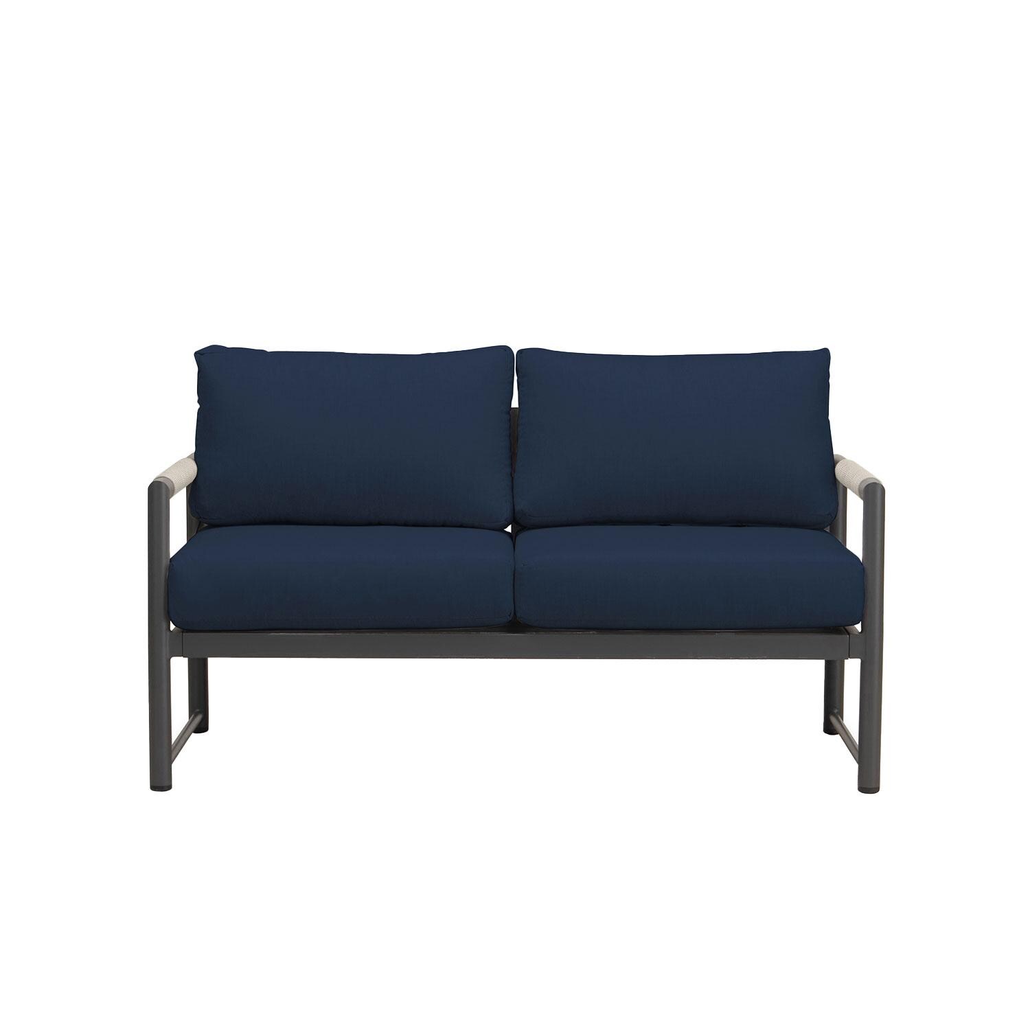 Lakeview AVEBAY-SL-PG-SET143-IN Avenue Bay Slate/Pebble Gray 3 Pc Sofa Loveseat Set - Spectrum Indigo - Loveseat - White Background thumbnail