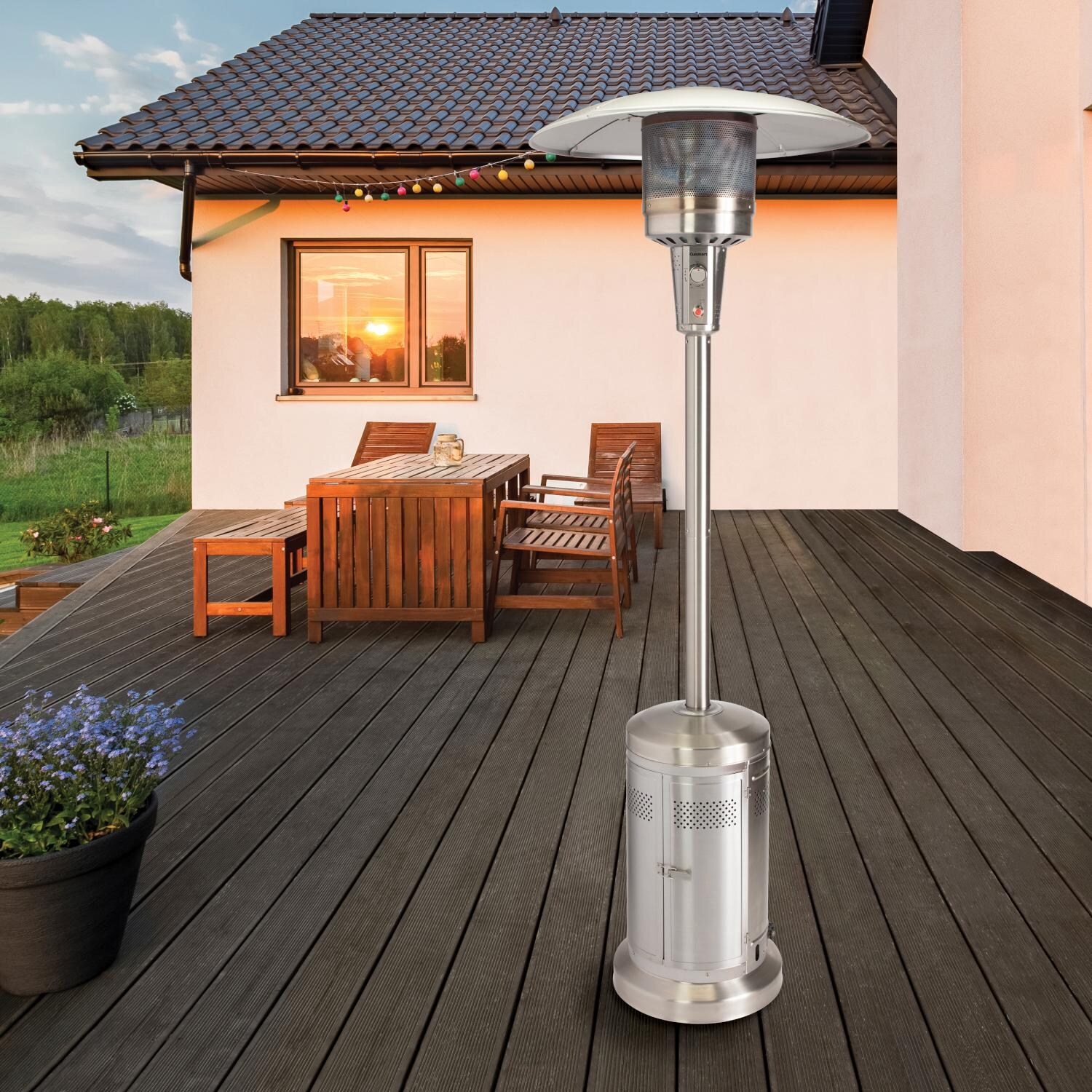 Cuisinart COH-300 47,000 BTU Propane Gas Patio Heater - Stainless Steel - Lifestyle thumbnail
