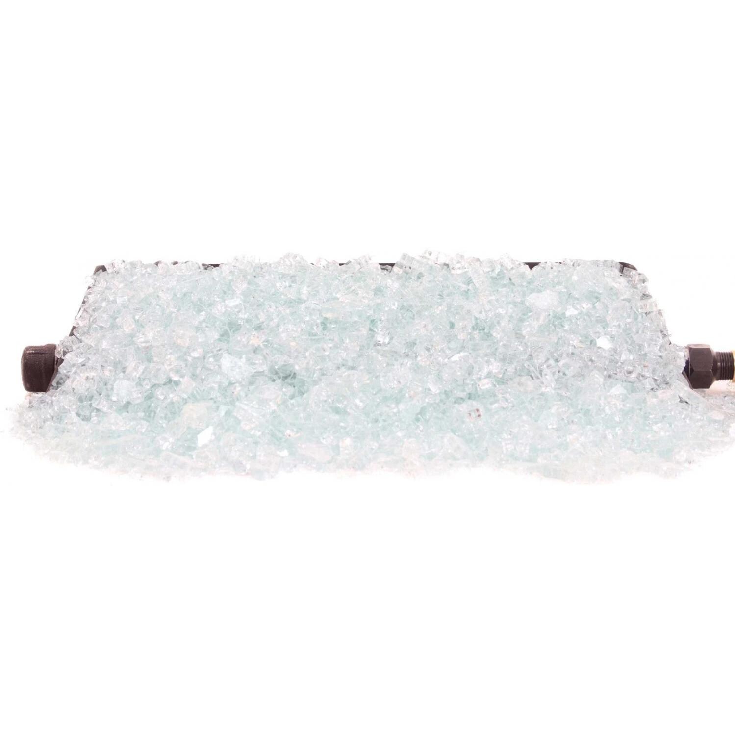 Peterson Real Fyre Glass 18 Inch Clear Fire Glass Set With Vented Natural Gas G45 Burner - Shown Without Flames thumbnail