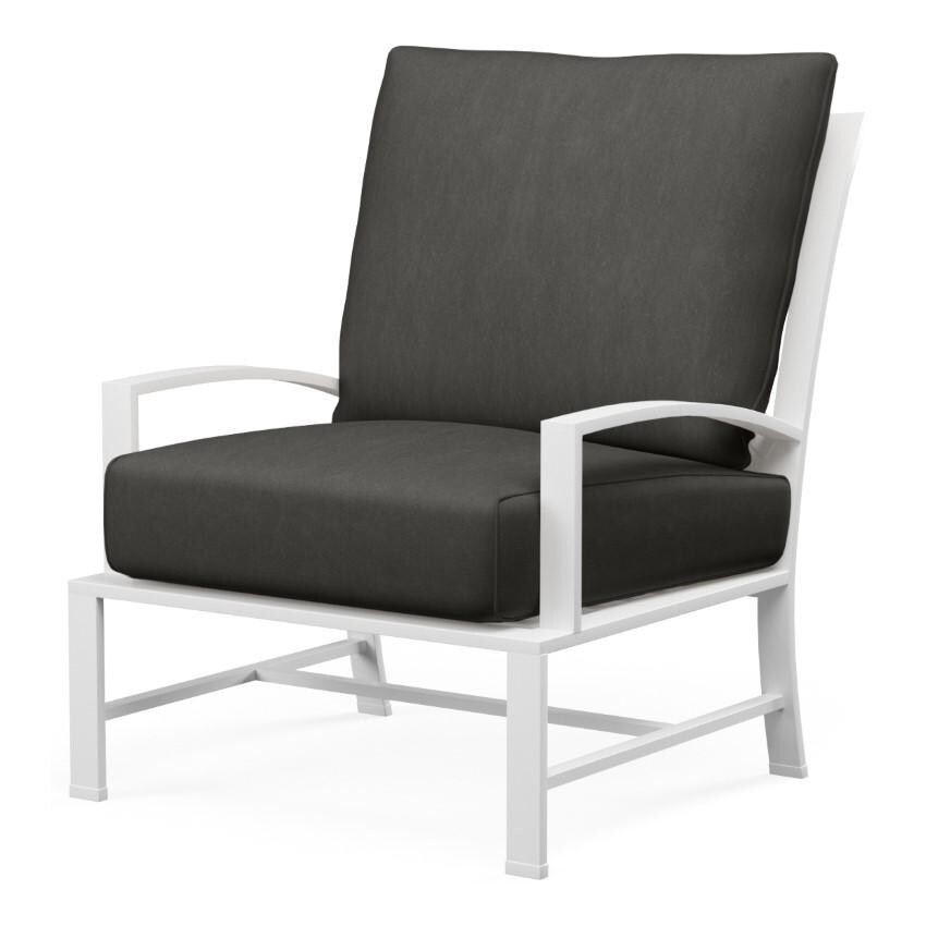 Bristol Aluminum Club Chair in Satin White/Spectrum Carbon by Sunset West