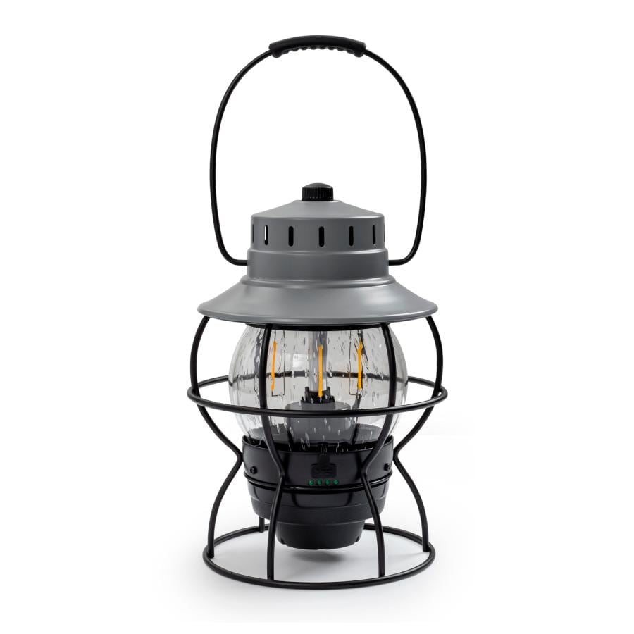 Barebones Living LIV-182 Railroad Lantern - Slate Gray - Flame Off Rear View thumbnail