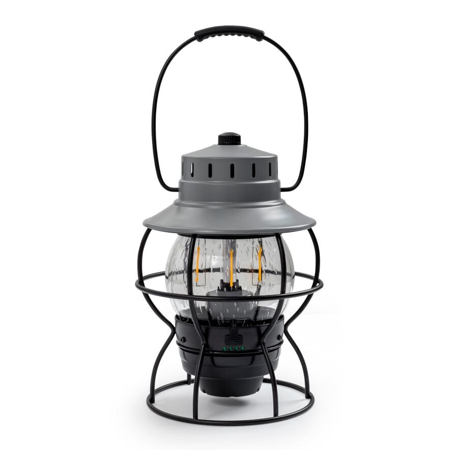 Barebones Living LIV-182 Railroad Lantern - Slate Gray - Flame Off Rear View thumbnail