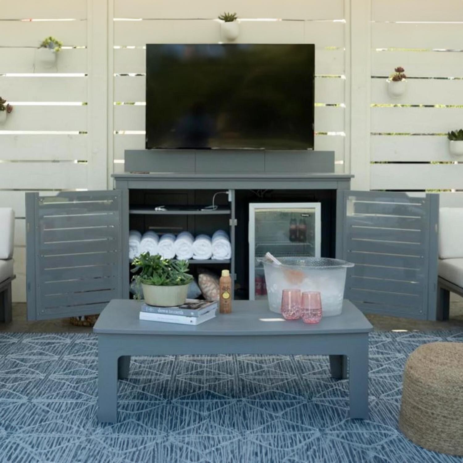 Ledge Lounger Mainstay Rectangle Bar Credenza w/ TV Mount - Gray